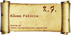 Köves Felícia névjegykártya